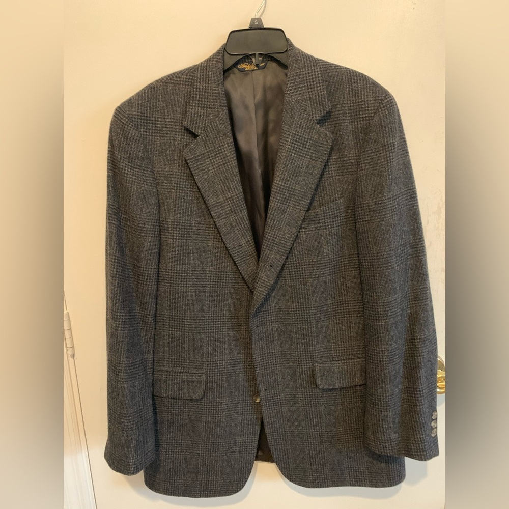 Vintage Brooks Brothers Glen Plaid Camel Hair Blazer